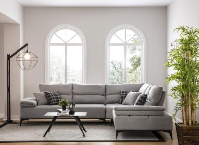 Corner sofa L-shape Sofa Couch Design Couches Upholstery Textile new Corner Suite Gray